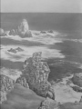 Vers le Cap Sizun   36x46cm    crayon graphite - Paysages marins