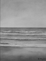 plage   24x36cm   crayon graphite - Paysages marins