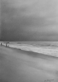 Bord de mer 11 (crayon graphite) 16/24cm. 2014 - Paysages marins (suite)