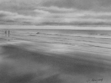 Promenade à marée basse 02 (crayon graphite) 14/20cm 2014 - Paysages marins (suite)